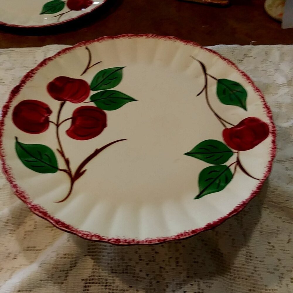 🍎🍃Vintage Blue Ridge 11" Chop Plate (Round Platter) Platter Crab Apple Pattern